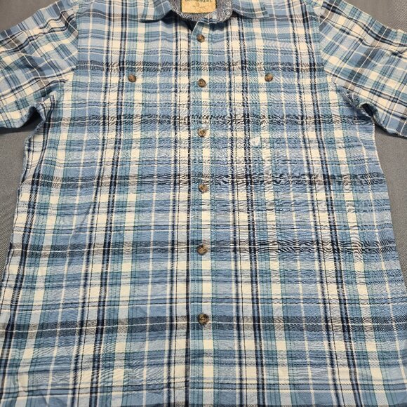 Outdoor Life Men’s Blue Plaid Short Sleeve Button-Up Shirt Size S Cotton - Picture 6 of 14